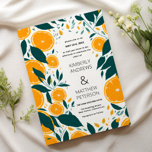 Invitación Naranjas botánicos de verano frescos Boda de fruta