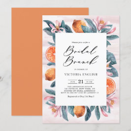 Invitación Naranjas botánicos y brunch de novias con flores r