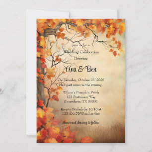 Invitación Naranjas caídos Árboles celebración de Bodas rusos