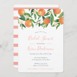 Invitación Naranjas Citrus Fruit Coral Pink Bridal Shower