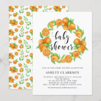 Naranjas de acuarela Wreath Summer Baby Shower