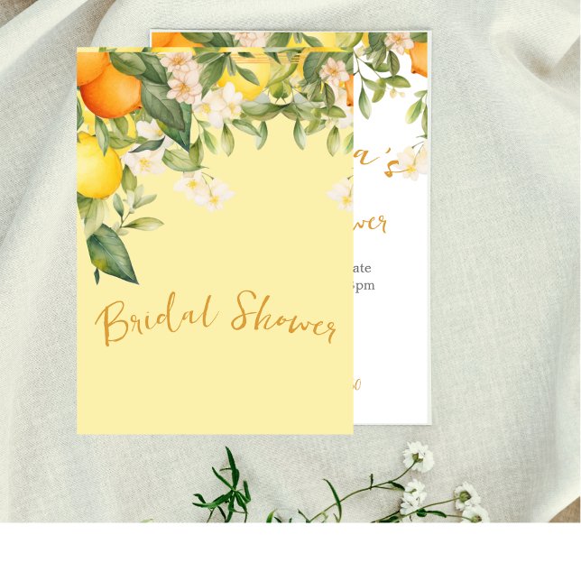 Invitación Naranjas de Bridal Shower Lemons Citrus Floral (Subido por el creador)
