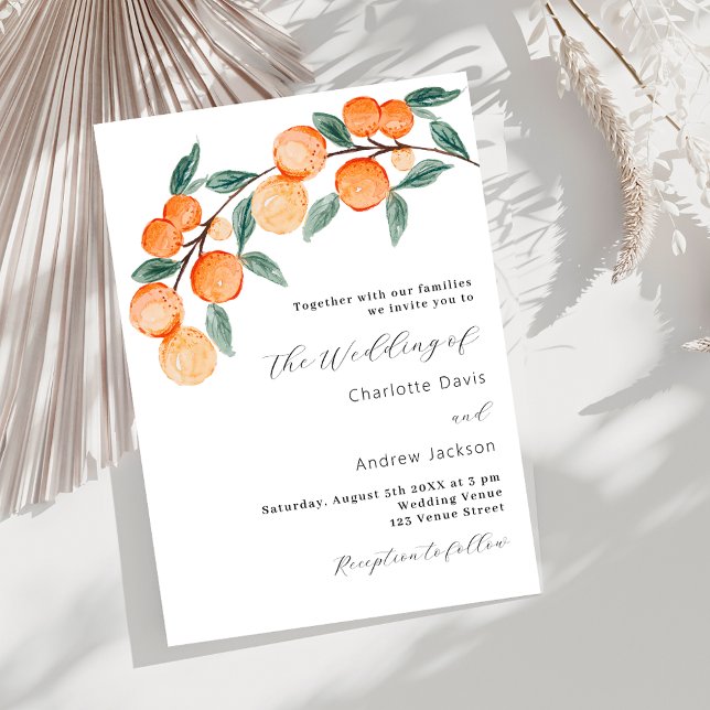 Invitación Naranjas de Citrus boda de escritura moderna de co (Subido por el creador)