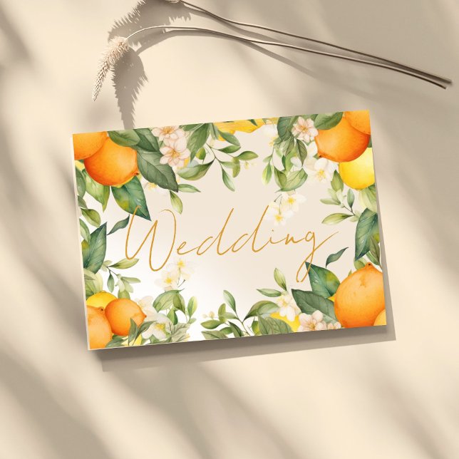 Invitación Naranjas de Citrus Lemons Boda Botánico Moderno (Subido por el creador)