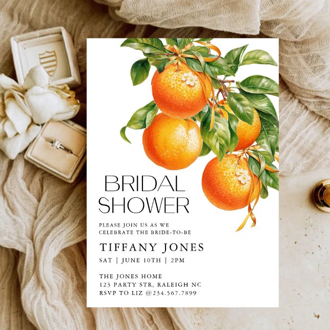 Invitación Naranjas modernos Citrus Bridal Shower (Subido por el creador)