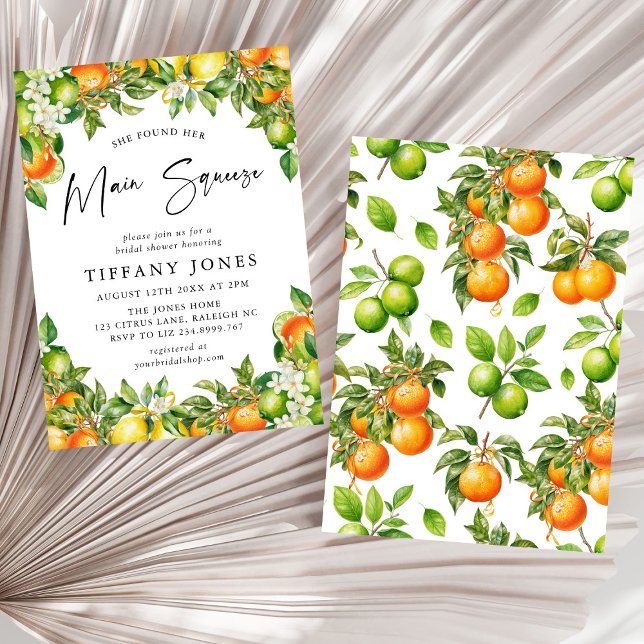 Invitación Naranjas modernos Lemon Citrus Bridal Shower (Subido por el creador)