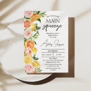 Invitación Naranjas modernos Lemons Main Squeeze Bridal Showe