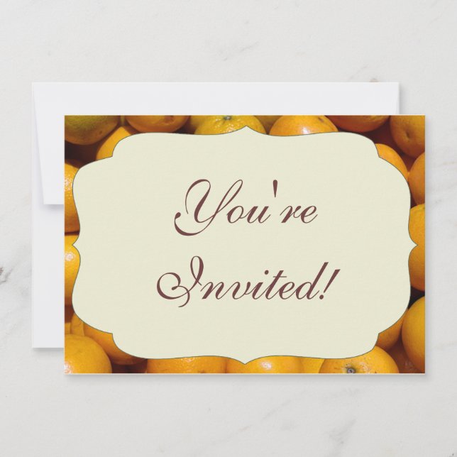 Invitación Naranjas naranja del mercado de fruta de Florida (Anverso)