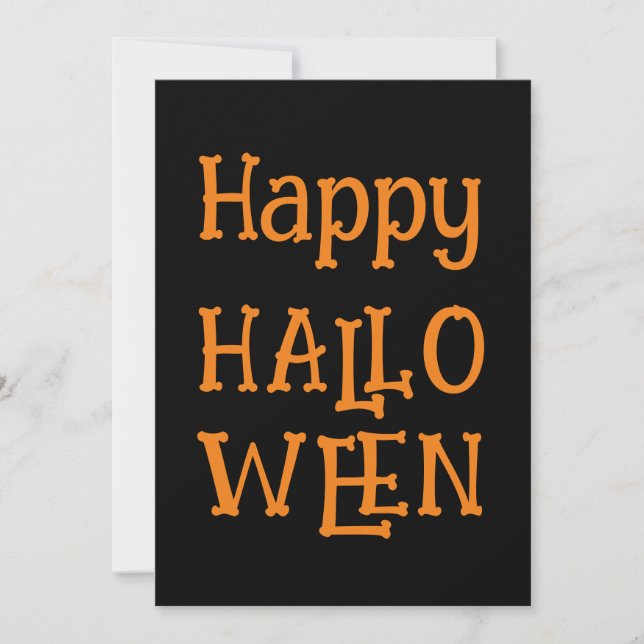 Invitación Naranjas Negras Fiesta Moderna Feliz Halloween  (Anverso)