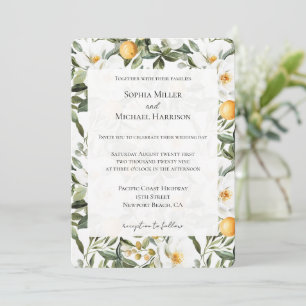 Invitación Naranjas románticos florales Sicilia Boda italiano