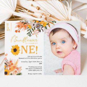 Invitación Naranjas rústicos de Boho foto 1 cumpleaños