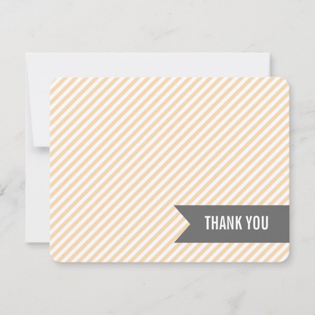 Invitación Naranjas Stripes Flat Gracias Notas (Anverso)