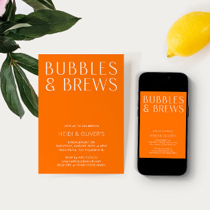 Invitación Naranjas vibrantes y modernas burbujas y genera co