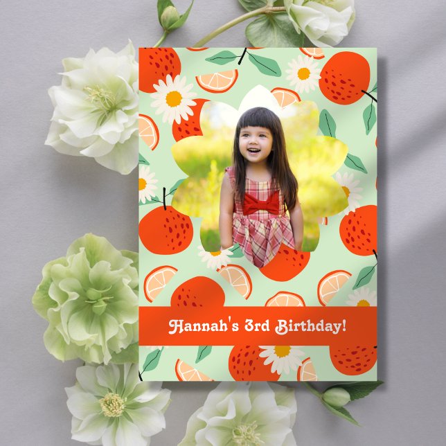 Invitación Naranjas y fiesta de cumpleaños de fotos de Daisie (Subido por el creador)
