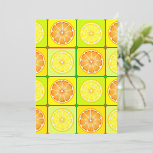 Invitación Naranjas y limones de frutas cítricas del arte pop