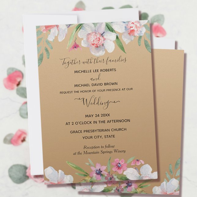 Invitación Narciso blanco en Boda floral de champán (Subido por el creador)
