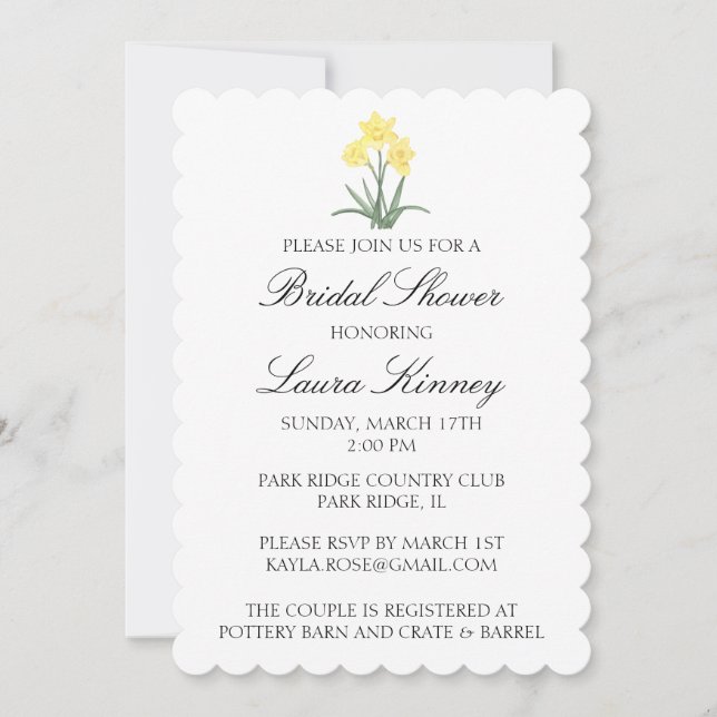 Invitación Narciso en acuarela personalizado (Anverso)