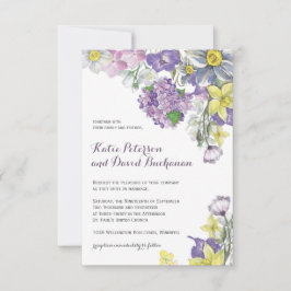 Invitación Narciso pintado a mano del narciso del color de