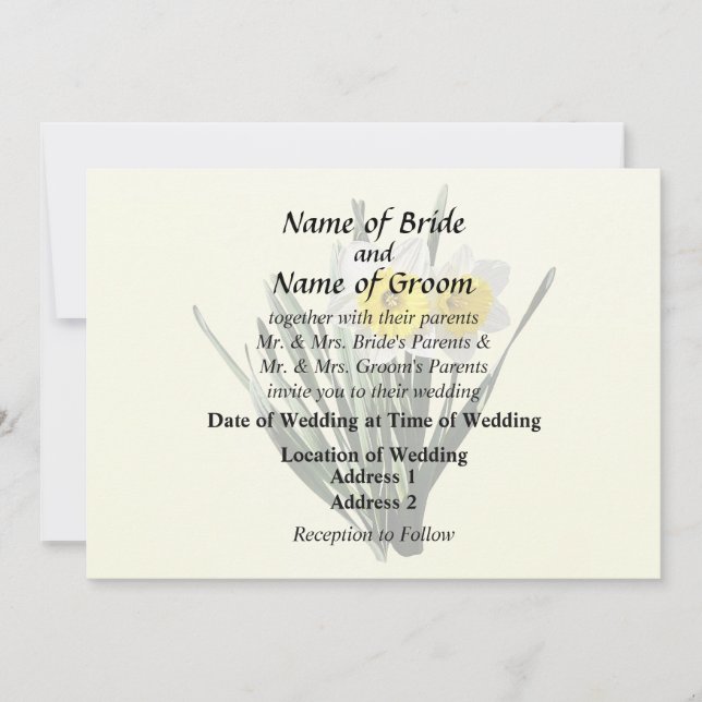 Invitación Narciso tímido (Anverso)
