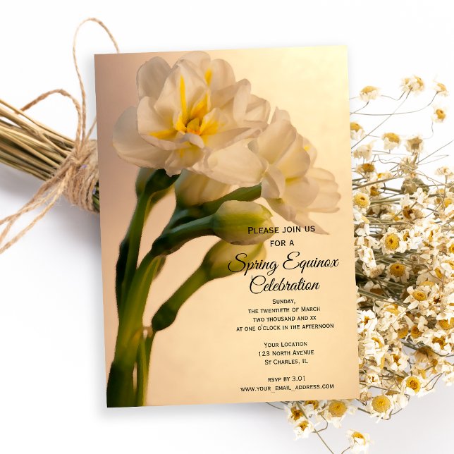 Invitación Narcisos Dobles Blancos Celebración del Equinoccio (Subido por el creador)