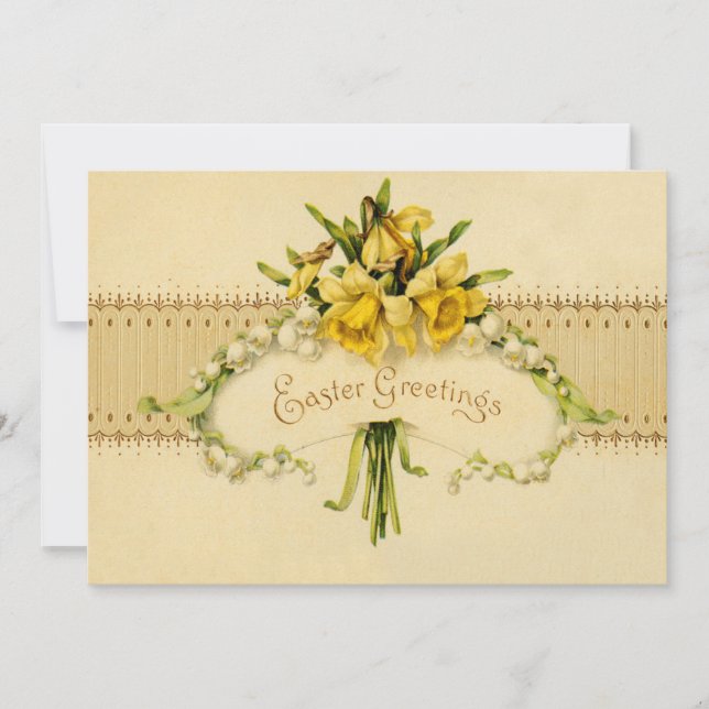 Invitación Narcissus Daffodil Lily de la Pascua del Valle (Anverso)