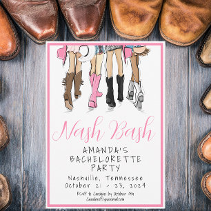 Invitación Nash Bash Bachelorette Fashion Weekend