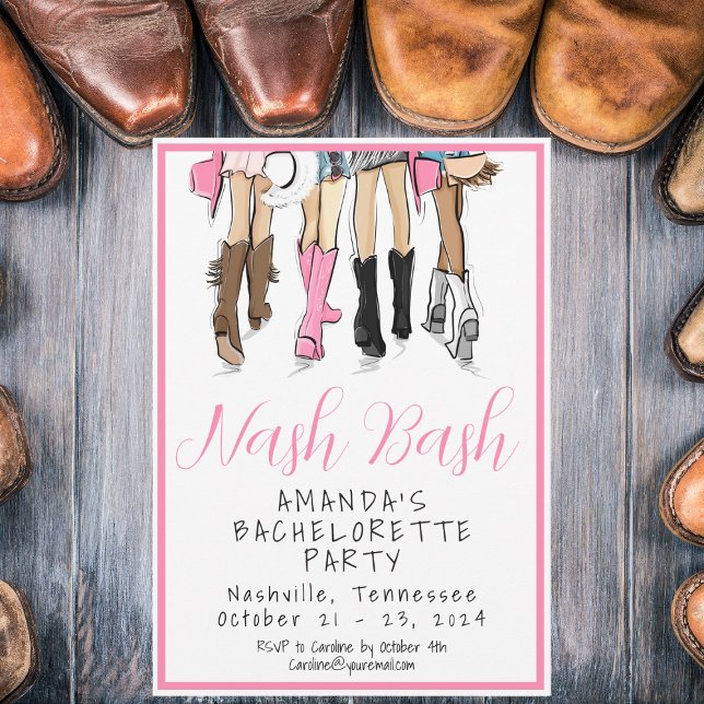 Invitación Nash Bash Bachelorette Fashion Weekend (Subido por el creador)