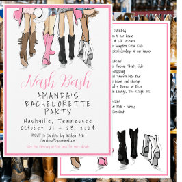 Invitación Nash Bash Bachelorette Fashion Weekend Itinerary