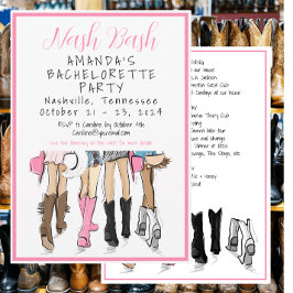 Invitación Nashville Bachelorette Fashion Weekend Itinerary