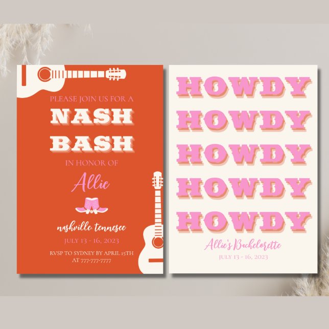Invitación Nashville Bachelorette Party Invite de Amigo Rosa (Subido por el creador)