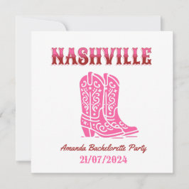 Invitación nashville bachelorette party pink cowgirl