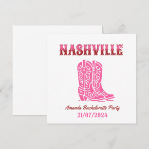 Invitación nashville bachelorette party pink cowgirl