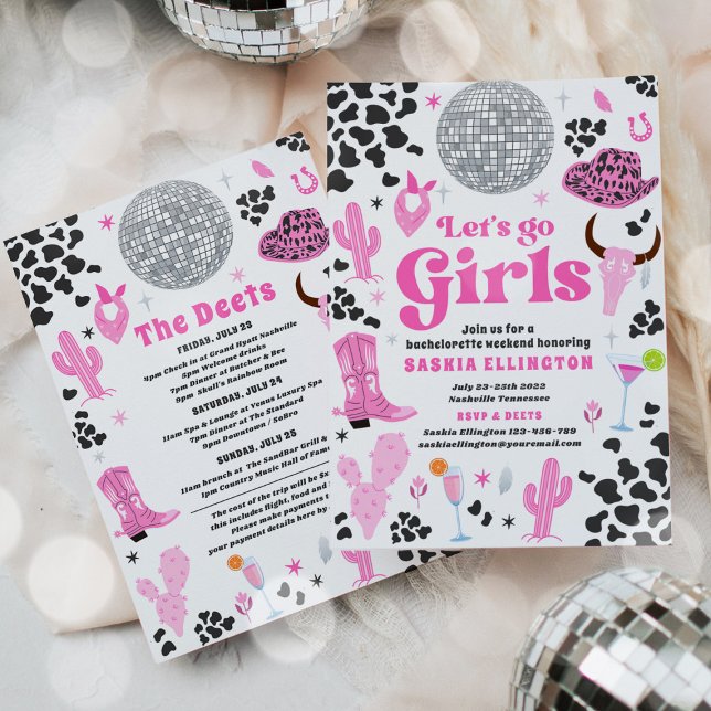 Invitación Nashville Bachelorette Rodeo Weekend Itinerario (Subido por el creador)