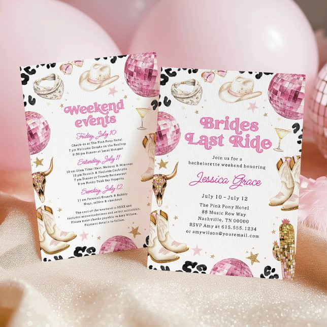 Invitación Nashville Cowgirl Bachelorette Weekend Itinerary (Subido por el creador)