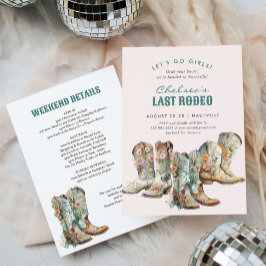 Invitación Nashville Último Rodeo Boots Bachelorette Party