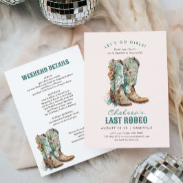 Invitación Nashville Último Rodeo Boots Bachelorette Party
