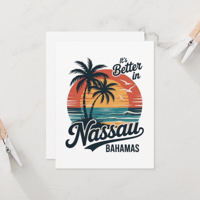 Invitación Nassau Bahamas Playa Verano (Anverso/Reverso In Situ)