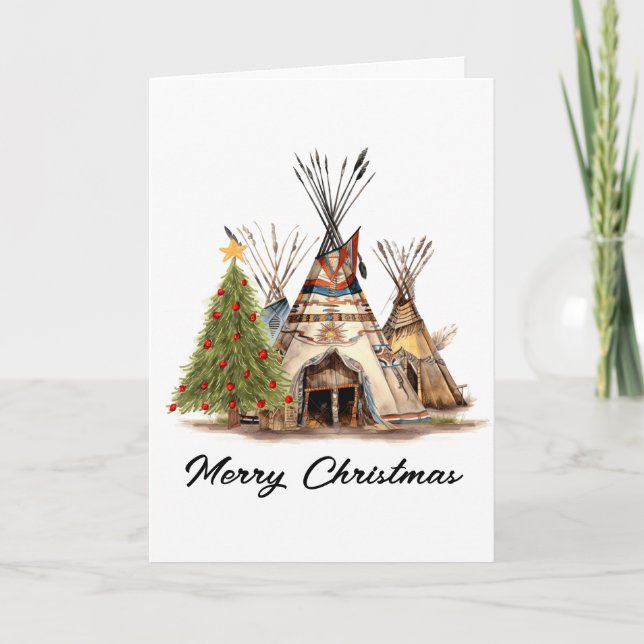 Invitación Native American Christmas Card (Anverso)