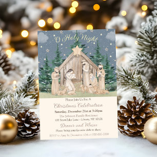 Invitación Natividad de Navidad en acuarela