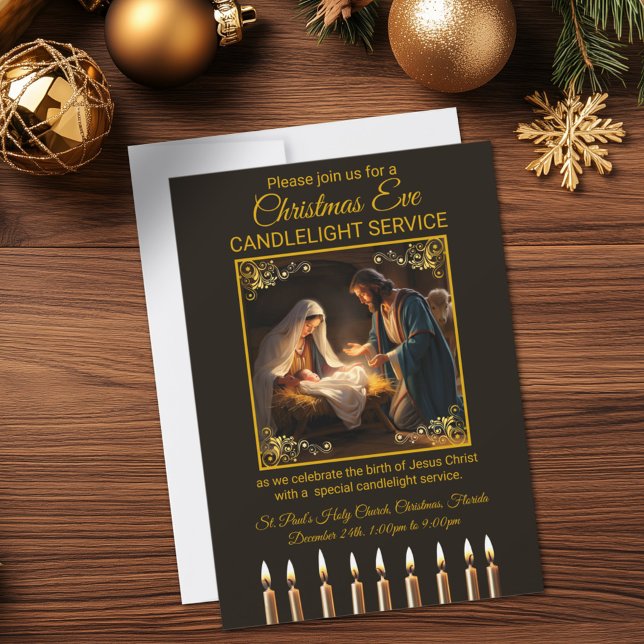 Invitación Natividad del servicio de velas de navidades (Subido por el creador)