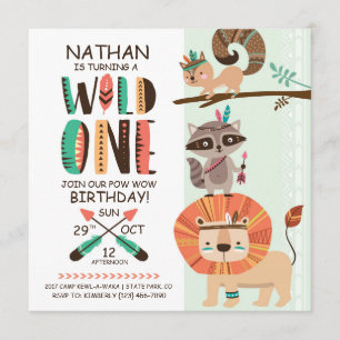 Invitación Nativo indio americano Pow Wow Birday