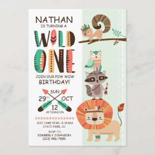 Invitación Nativo indio americano Pow Wow Cumpleaños