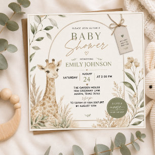 Invitación Natural Minimalist Neutral Baby Shower
