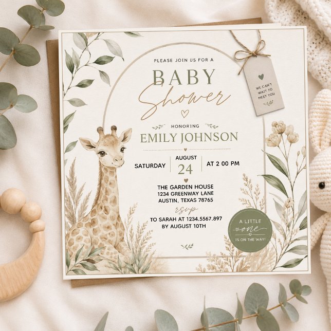 Invitación Natural Minimalist Neutral Baby Shower (Subido por el creador)