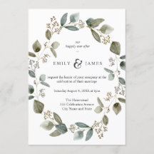 Naturaleza acuarela Eucalyptus deja Boda de marco