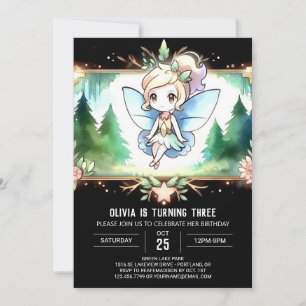 Invitación Naturaleza Adorable Fairy Birday