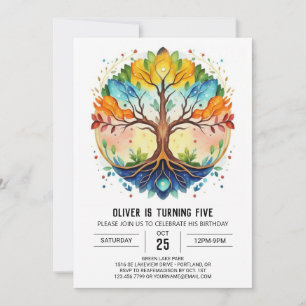 Invitación Naturaleza Árbol caprichoso de vida Cumpleaños