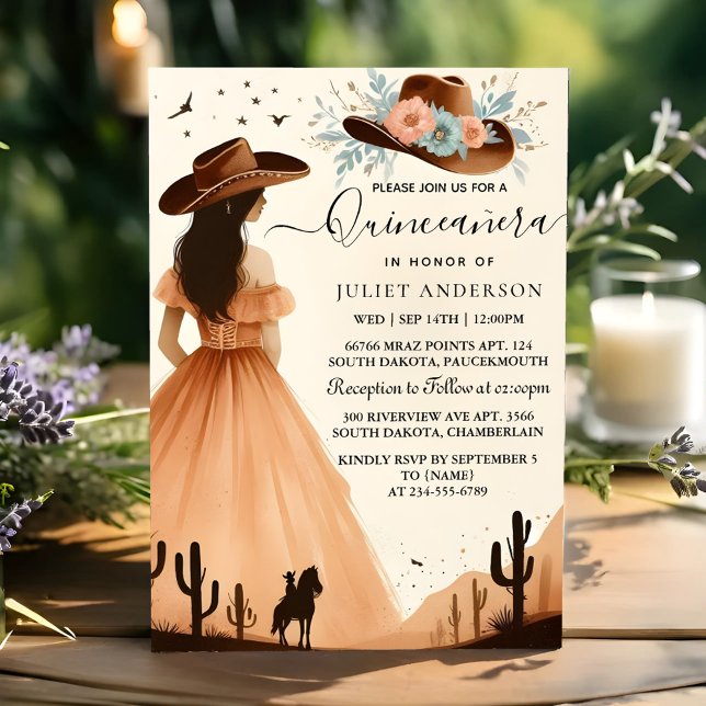 Invitación Naturaleza Barn Madera Boho Granja Quinceanera Occ (Subido por el creador)