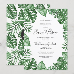 Invitación Naturaleza botánica Vegetación tropical Ducha nupc