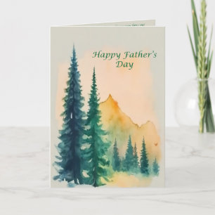 Invitación Naturaleza de la carta del Día del Padre acuarela